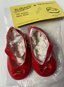 Dollspart Vintage 1990 Doll Shoes # 09015-5 Red Vinyl (Patent Leather Look) NEW - Picture 1 of 5