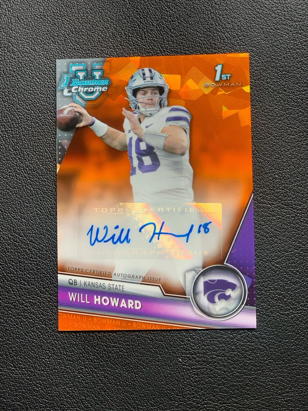 2023 Bowman Chrome University WILL HOWARD Sapphire Auto Orange # 10/25