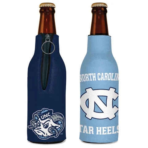 North Carolina Tar Heels 12oz Two Sided Bottle Cooler [NEW] NCAA Can Holder Foam Cover