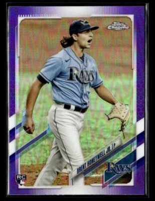 2021 Topps Chrome Update #USC59 Brent Honeywell Jr. Purple Refractor Rookie card - Image 1 of 2