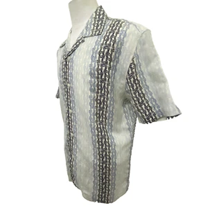 Havanera Men's Size M Ivory Floral Linen/Rayon Short Sleeve Cuban Shirt - Picture 1 of 9
