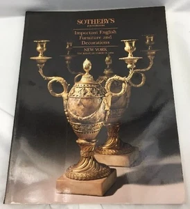 Sothebys NY Important English Furniture Decorations Auction Catalog 10.13 1994 - Picture 1 of 4
