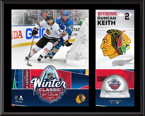 Duncan Keith Chicago Blackhawks 12x15 2017 Winter Classic Plaque w/Game Ice Cover