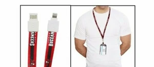 Card Lanyard Tampa Bay Buccaneers NFL Clip iPhone Charging USB to Lightnin - Photo 1 sur 3