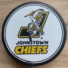 JOHNSTOWN CHIEFS ECHL PUCK RETRO ECHL LOGO REVERSE OMNI SPORTS 