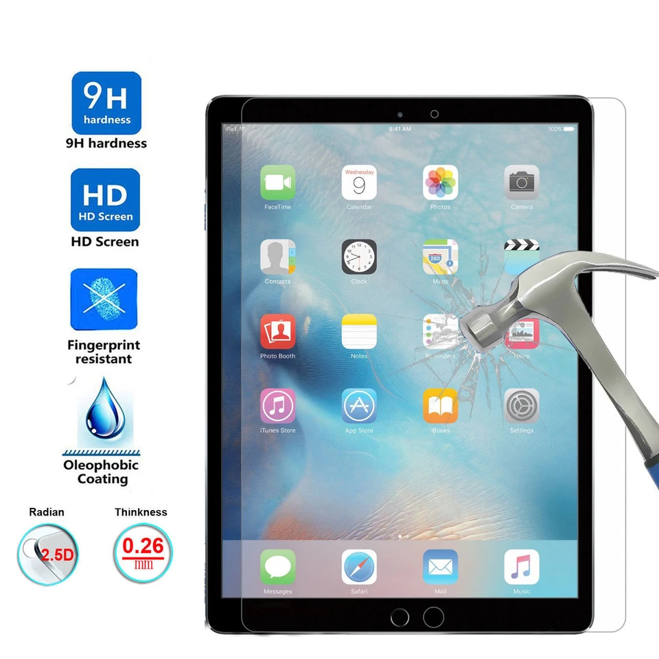 PACK de 2 protectores de pantalla de vidrio templado para iPad 6/iPad 5/iPad Air 1/Air 2 de 9,7" Foto 1 de 1