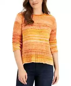 /LX069/ Maglione ciniglia a righe ombreggiate stile & Co arancione taglia S 59,50 - Foto 1 di 1