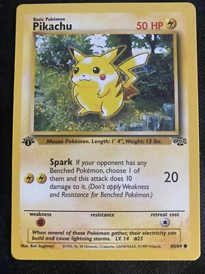 Pikachu 60/64 Jungle  1st Edition Pokémon Card M/NM -Never Played - Image 1 of 2