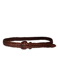 Leather Belt 32 Waist Caramel Brown Braided Leather Made In Turkey - Bild 1 von 6