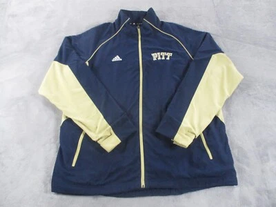 Adidas NCAA Pitt Panthers Football Full Zip Jacket Blue Mens Large Embroidered - Image 1 of 4