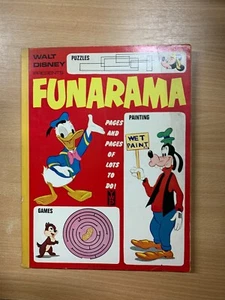 RARE VINTAGE WALT DISNEY "FUNARAMA" LARGE UK PUZZLES PAPERBACK BOOK (P3) - Picture 1 of 12