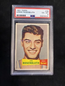 Tarjeta de baloncesto 1957 Topps Lennie Rosenbluth #48 PSA 6 como nueva - Imagen 1 de 2