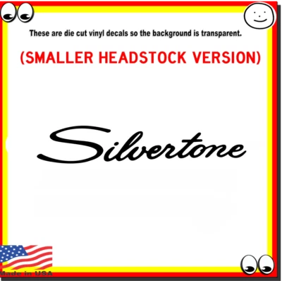 Silvertone Guitar Headstock Vinyl Decal Sticker - Image 1 of 2