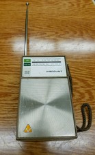 Viscount 1262 Solid State AM/VHF-FM Radio Vintage Pocket. free battery 