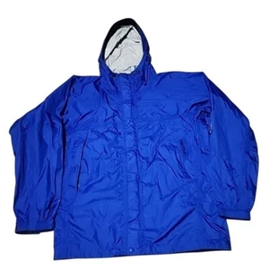Marmot Precip Rain Jacket Mens Medium Blue Hood Nylon Windbreaker Pockets D5441 - Picture 1 of 10