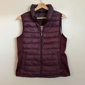 Chaleco acolchado GH Bass granate de pato para mujer talla M sin mangas invierno cremallera completa - Imagen 1 de 8