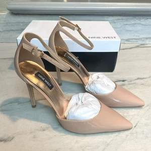 Nine West Nude Fiere Knöchelriemen Spitz zulaufend Pumps Größe 7M - Bild 1 von 5