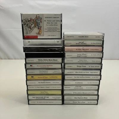 26 Scholastic Cassettes Lot Audiobooks Eric Carle William Steig Tomie dePaola - Image 1 of 4