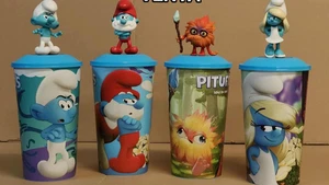 SMURFS New Movie Animations SET 4 Cups + 4 toppers CINEMA CINEMEX 2025 - Picture 1 of 6