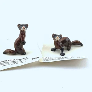 Hagen Renaker Vintage Miniatur Figur im Ruhestand zwei Frettchen - Bild 1 von 4