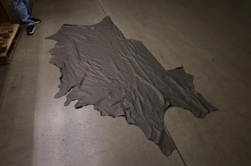 Scrap Piece Dark Gray Leather Hide Leathercraft DIY #1827 - Image 1 of 1