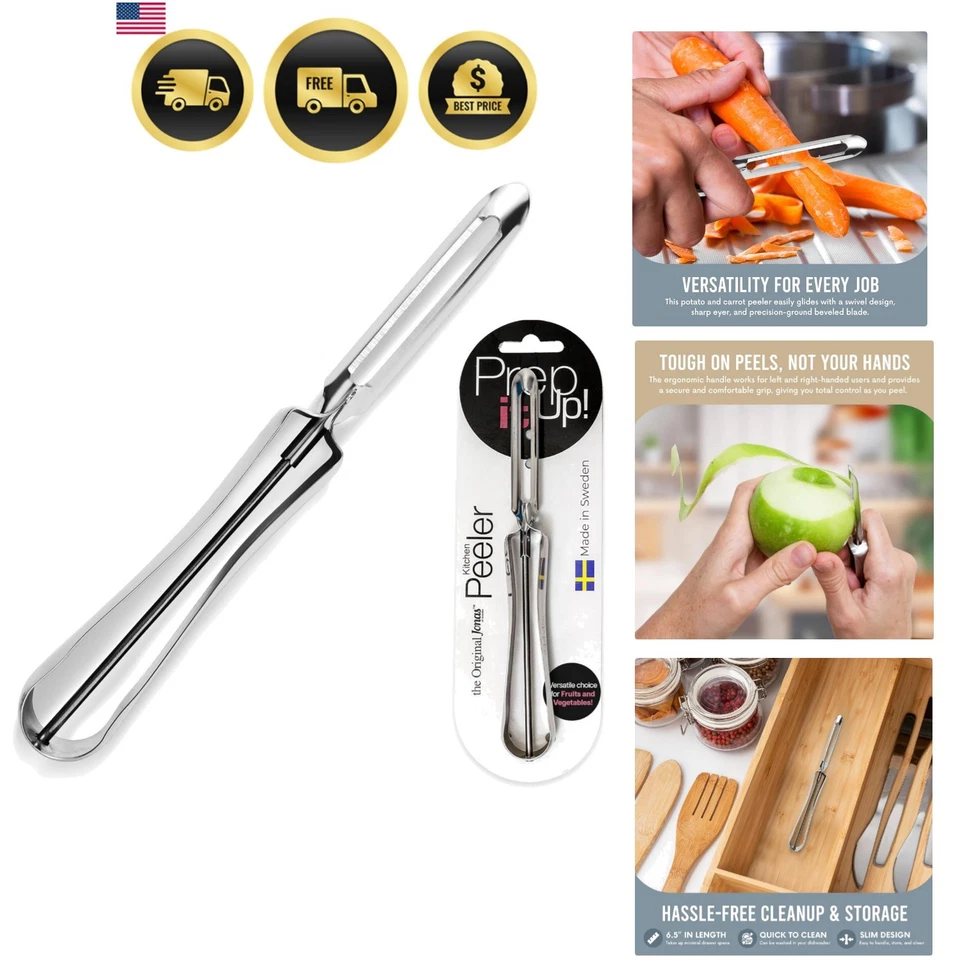 Pelador de Verduras Acero Inoxidable Mango Ergonómico Herramienta de Cocina para Frutas y... Foto 1 de 4