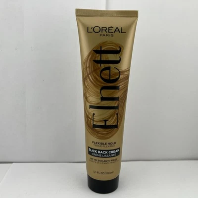 Crema de peinado L'Oreal Paris Elnett Slick Back, sujeción flexible, anti-frizz, 5,1 oz Foto 1 de 4