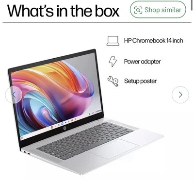 HP Chromebook 14" - 14a-nf0002na 3.4GHz - 4GB 128GB Grey -Brand New Sealed - Image 1 of 4