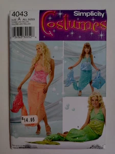 Mermaid Costume Childs Adults Simplicity 4043 Sewing Pattern Halloween Reenact - Picture 1 of 10