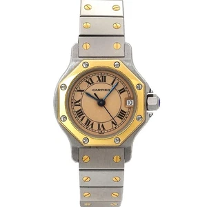 Cartier Santos Octagon SM W2001683 YG Quarz cremefarbenes Zifferblatt Damen 90295713 - Bild 1 von 7