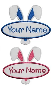 Easter Bunny Ears Personalized With Your Name Embroidered Iron On Patch 3.75"x3" - Picture 1 of 13