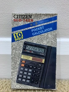 CITIZEN SLD-742N Calculator Pocket Vintage Retro Working Japan Solar 2-power NEW - Picture 1 of 3