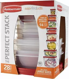 Rubbermaid, 28 Pc - Easy Find Lids Food Storage Stackable Container Set | Red - Picture 1 of 6