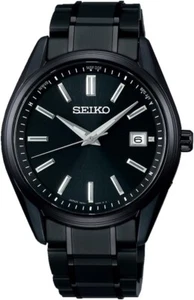 SEIKO SBTM343 SELECTION Titanium Radio Solar Watch All Black 39.5mm with Box NEW - Picture 1 of 2