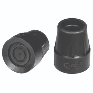 Carex Black Cane Tips 1" 2ct