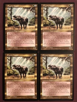 MTG ~ PLAYSET ~ 4x Pygmy Hippo ~ VI Visions ~ English 1996 - Image 1 of 4