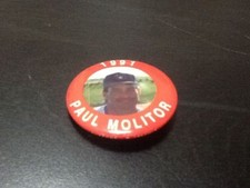 RARE Paul Molitor 1991 JKA Star Buttons HOF Milwaukee Brewers Baseball Hat Pin