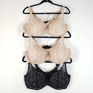 Playtex BH 42C 4514 Love My Curves Lift Spitze Bügel beige schwarz 3 Stück - Bild 1 von 20