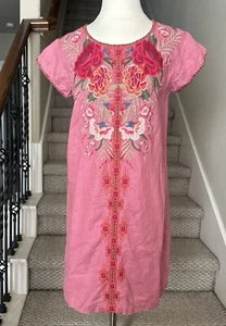 Johnny Was Dusty Red Peasant Dress Womens Size X-Small - Picture 1 of 20