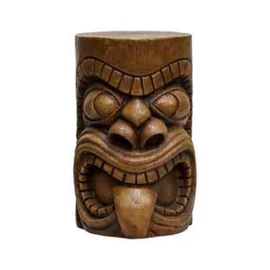 19.6 in. Cement Grande Tiki God Kanaloa Teeth Table Statues - Picture 1 of 7