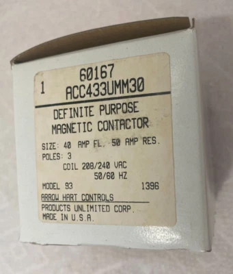 Arrow Hart Controls 6017 Magnetic contactor ACC433UMM30 - Image 1 of 2