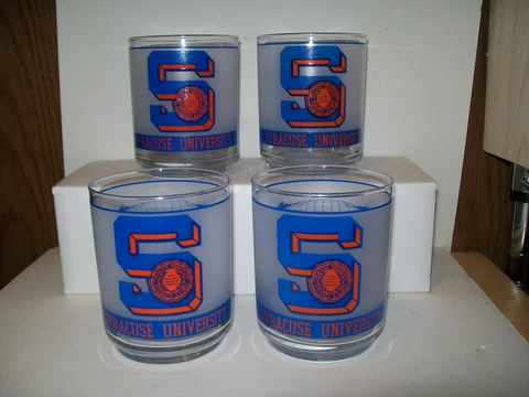 NCAA SYRACUSE UNIVERSITY ORANGE CARRIER DOME MOBIL GAS GLASSES - LOT OF 4 Cover
