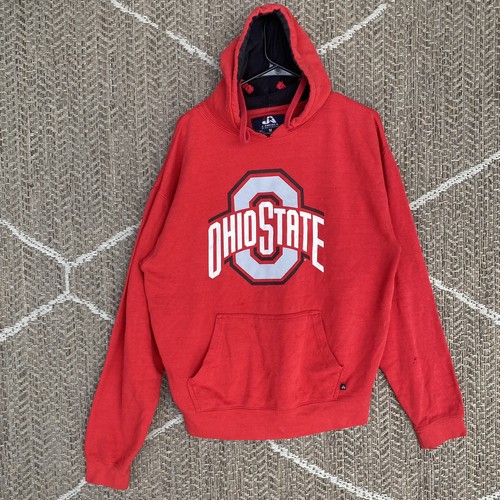 VETEMENTS Ohio State Buckeyes Felpa con Cappuccio Uomo Rosso Medio Pullover Felpa NCAA Team Apparel
