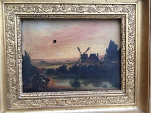 Very Pretty Painting Landscape Mill Farmer School Flemish Dutch Xixth 1834 - Picture 1 of 11