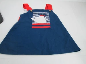VTG Chocolate Soup Boutique Jumper Dress Sz 4T Embroidered Seagull Bird Sailor - Picture 1 of 8