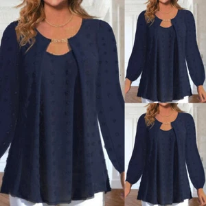 PLUS SIZE ⭐ Women Loose Long Sleeve T-Shirt Casual Tunic Tops Blouse Pullover - Picture 1 of 9