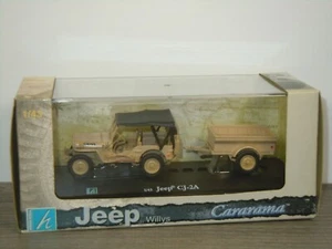 Jeep Willys CJ-2A with Trailer - Cararama 1:43 in Box *43524 - Imagen 1 de 2