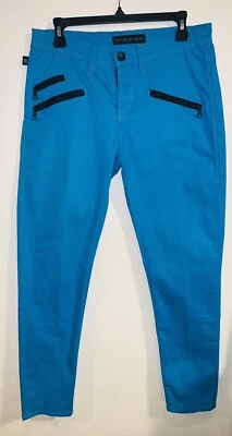 Pantalones al Tobillo Rock & Republic Turquesa Negro Cremallera Talla 10 Foto 1 de 4