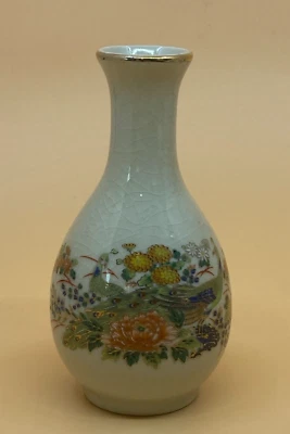 迷你花瓶价格产品日本孔雀花卉设计疯狂饰面4.25英寸高 — 第 1/4 张图片