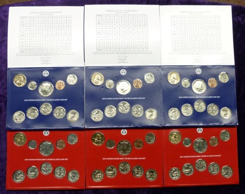 3 2019 P D U.S. Mint Uncirculated Coin Sets, P & D Mint Coins, 60 Coins Total Cover